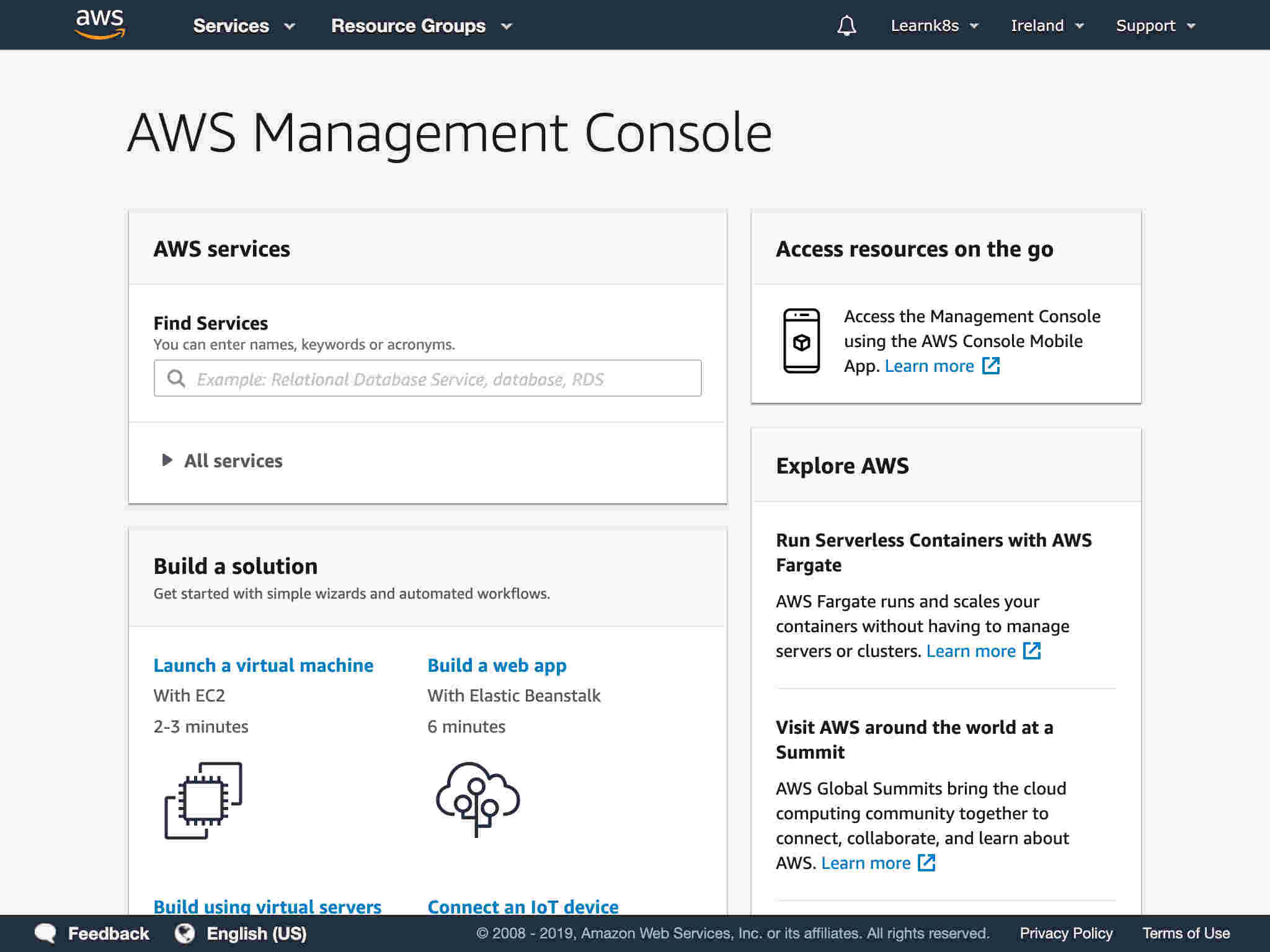You should see your AWS console once you're logged in.You should see your AWS console once you're logged in.