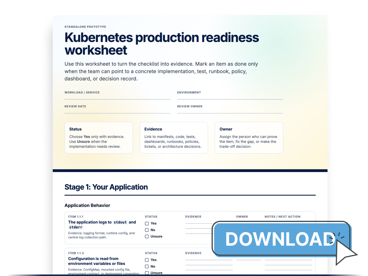 Kubernetes production readiness checklist preview
